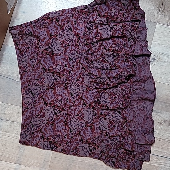 Free People Dresses & Skirts - FREE PEOPLE Plum Purple Combo Floral Boho Mini Skirt 💜 Size 12